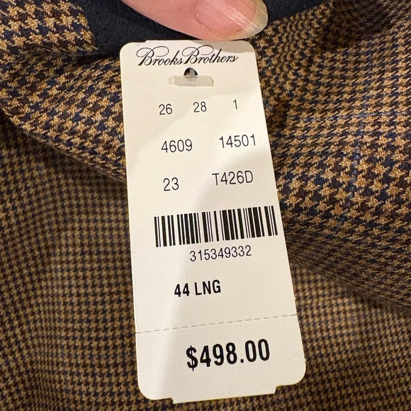 Brooks Brothers men’s houndstooth jacket sports coat wool new NWT 44L brown - Picture 7 of 8